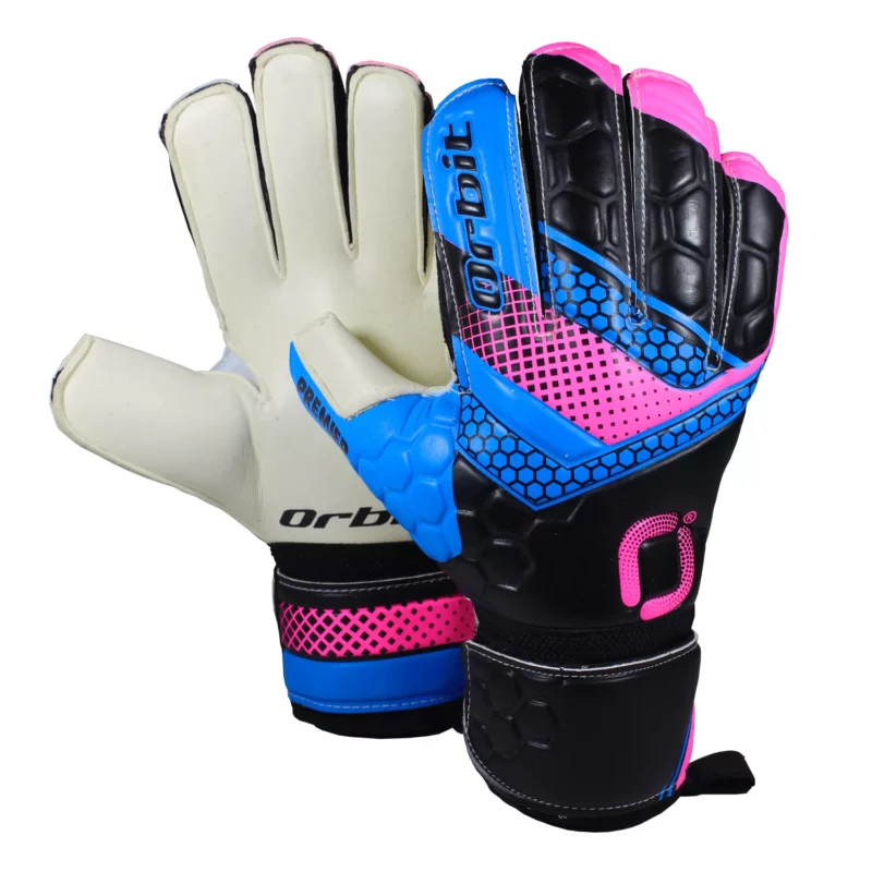 Guantes de Arquero Fútbol Premier - Neón Azul/Rosado