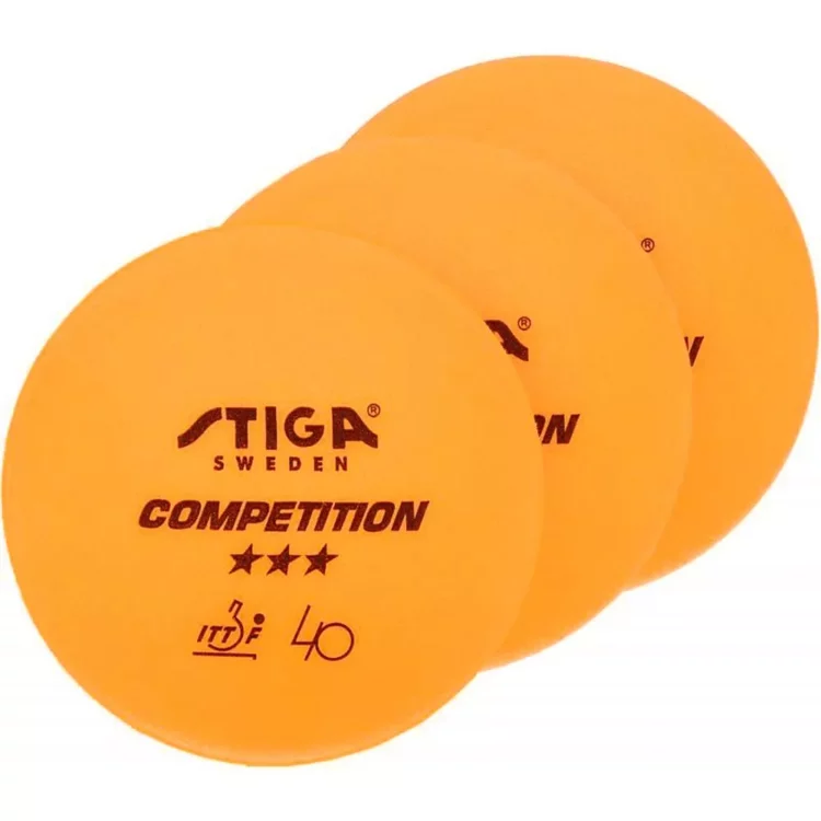 Pelotas Tenis De Mesa Stiga Competition 3 Star Ittf X 3 Unid - Imagen 2